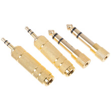 4 adattatori audio da 6,35 mm a 3,5 mm, convertitori di connettori audio resistenti, adattatori per cuffie.