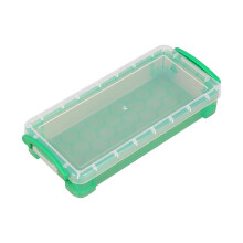 Estojo para lápis de plástico transparente (1 unidade) - Grande capacidade, tampa com fecho hermético, design empilhável, organizador de