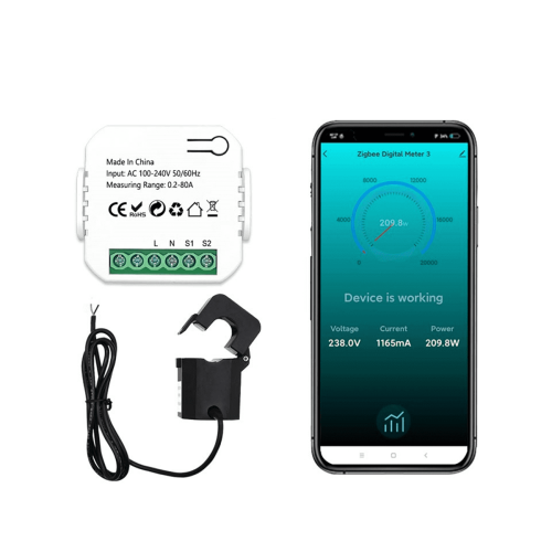 Μετρητής Ενέργειας Tuya Smart Life ZigBee 80A με Σφιγκτήρα Μετασχηματιστή Ρεύματος, 1