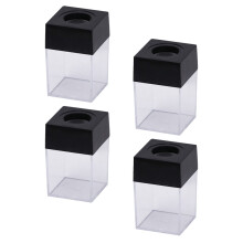 Caixa organizadora de 4 clipes de papel com ímã para escritório, ideal para mesa.