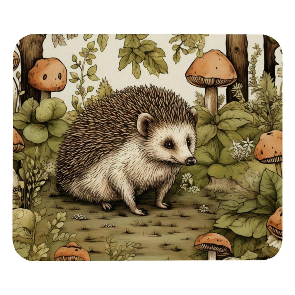 Hedgehog Mushroom Pattern Mouse Pad - Smooth Surface, Mousepad Thick Padding, Ergonomic Design For Comfortable Gaming And Office Use 9423501776983