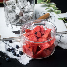 Bol à salade, dessert et fruits avec couvercle, bocal de rangement pour collations et en-cas, bol en verre résistant à la chaleur, style simple