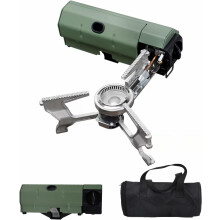 ONLYFIRE opvouwbaar campingfornuis met tas, draagbaar butaanfornuis met flesopener, compatibel met GS330, voor picknick, wandelen en reizen.