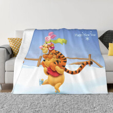 Niedliche Winnie Puuh Bärendecke, Flanell-Fleecedecke und Überwurf, kuschelig warm, Plüsch-Sofadecke für Kinder und Erwachsene, Geschenkidee, 127
