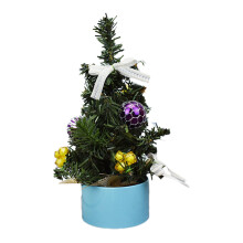 Mini Christmas Tree with Ornaments, Artificial Tabletop Xmas Tree, Small Indoor Fake Tree for Desktop, Bedroom Decor (Purple)