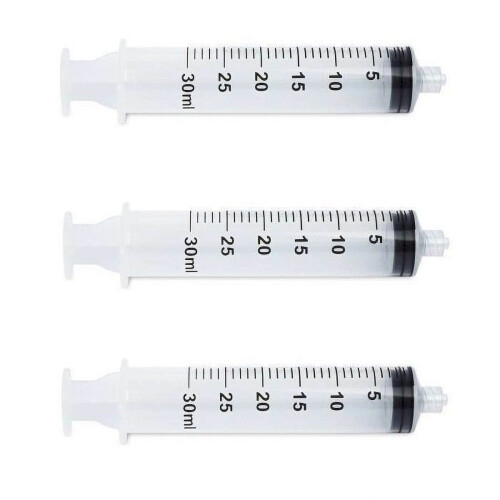 Σύριγγα Luer Lock 3x30mL με βιδωτό άκρο, υγρό, ιατρικό, πλαστικό, αποστειρωμένο, 1oz/30cc 1