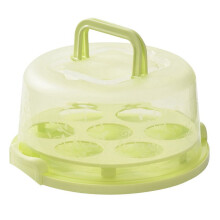Boîte à gâteaux transparente avec couvercle et poignées, support à cupcakes, B