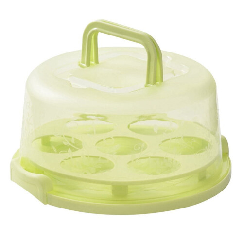 Boîte à gâteaux transparente avec couvercle et poignées, support à cupcakes, B