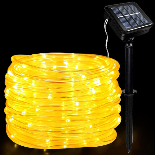72ft200LED Ηλιακά Φώτα Σχοινιού Εξωτερικού Χώρου, Αδιάβροχα Ζεστά Λευκά Φώτα Νεράιδας
