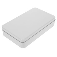 Boîte cadeau carrée en fer-blanc à couvercle plat, blanche, idéale pour les cadeaux de Noël avec le Père Noël.