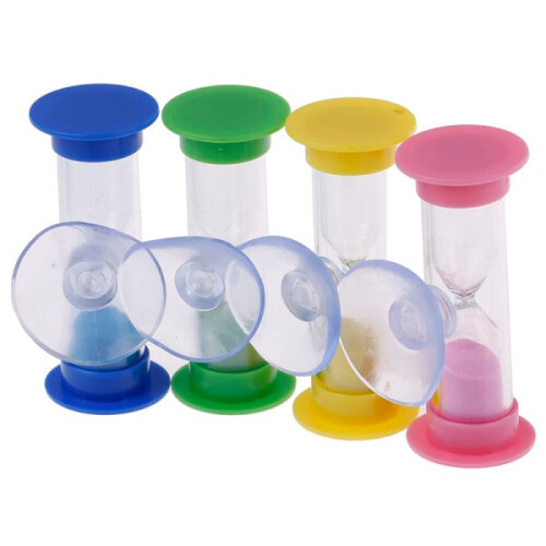 Timer per doccia per bambini con spazzolina rotante da 2/3 minuti - Blu - Timer blu da 3 minuti 1