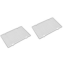 Lot de 2 grilles de refroidissement antiadhésives en acier au carbone pour pâtisserie, biscuits et gâteaux - 40 x 25 cm