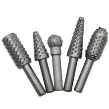 Rotary Burr Set for Wood Carving, 5pcs Carbon Steel 6mm Shank Drill Bits for Woodworking