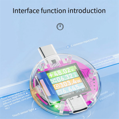 48V Type-C Tester PD Ψηφιακό Βολτόμετρο Αμπερόμετρο Τάσης Ρεύματος Ανιχνευτής Volt Amp 2