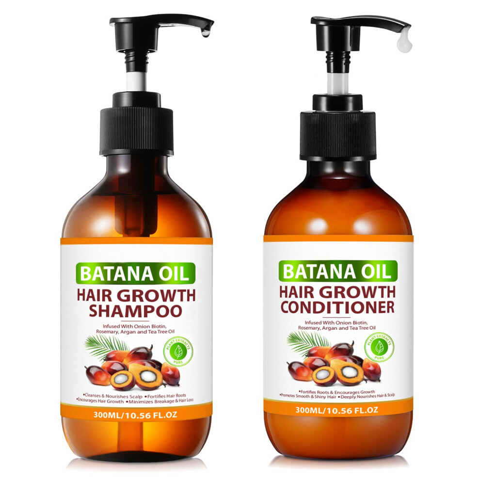 Batana Oil Shampoo and Conditioner for Hair Growth, Moisturizing Set for Thicker Fuller Hair