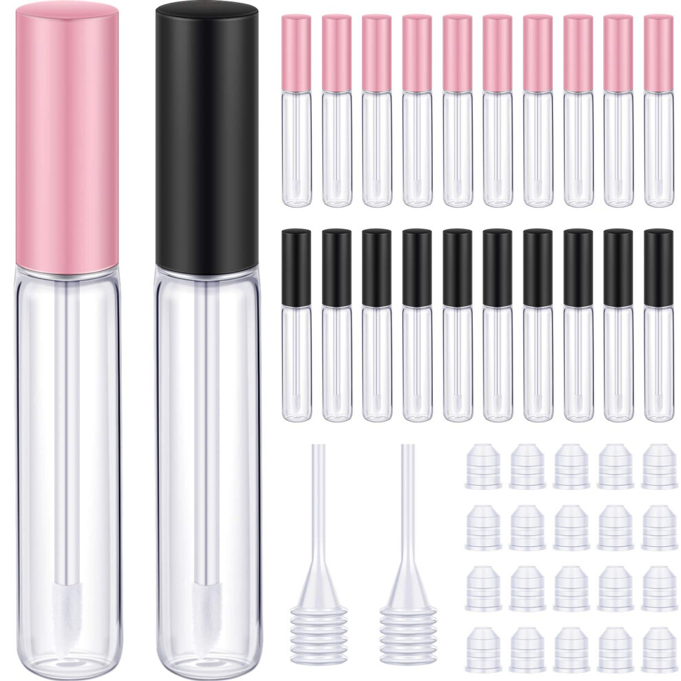 Clear 20Pcs 10Ml Lip Gloss Tubes With Funnels And Rubber Stoppers For Diy Lip Balm