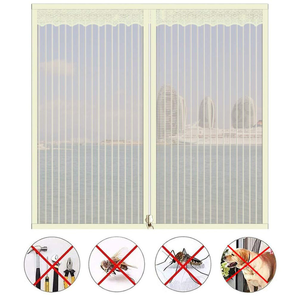 Magnetic Window Screen With Selfadhesive Tape, Easy Install Mesh For Sliding Windows And Doors 9365369768895