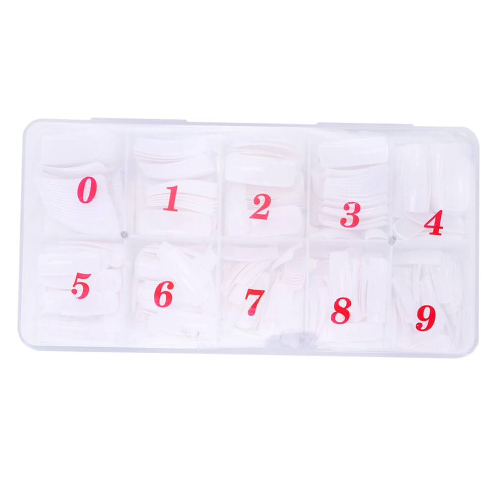 White 500Pcs Half Cover Fake Nail Tips For Manicure Salon Or Home Use Multiple Sizes