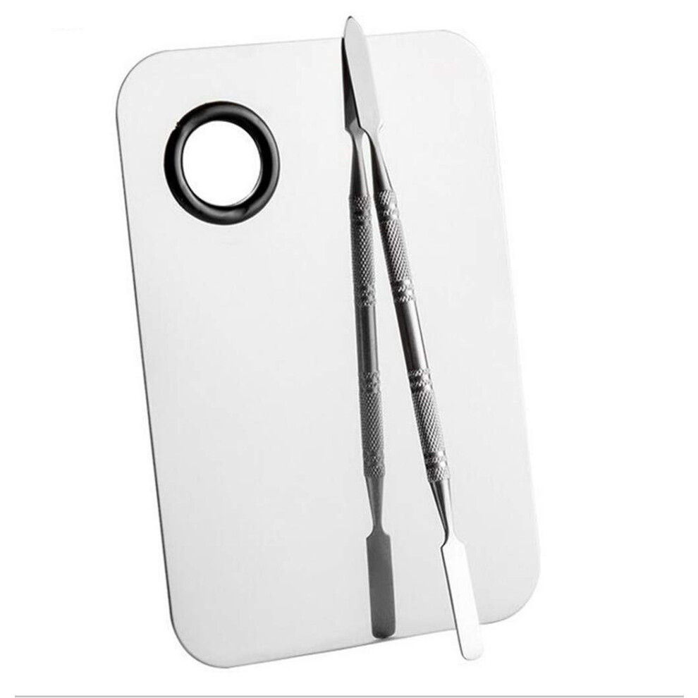Makeup Mixing Palette Stainless Steel with Spatula for Foundation Eyeshadow and Nail Art