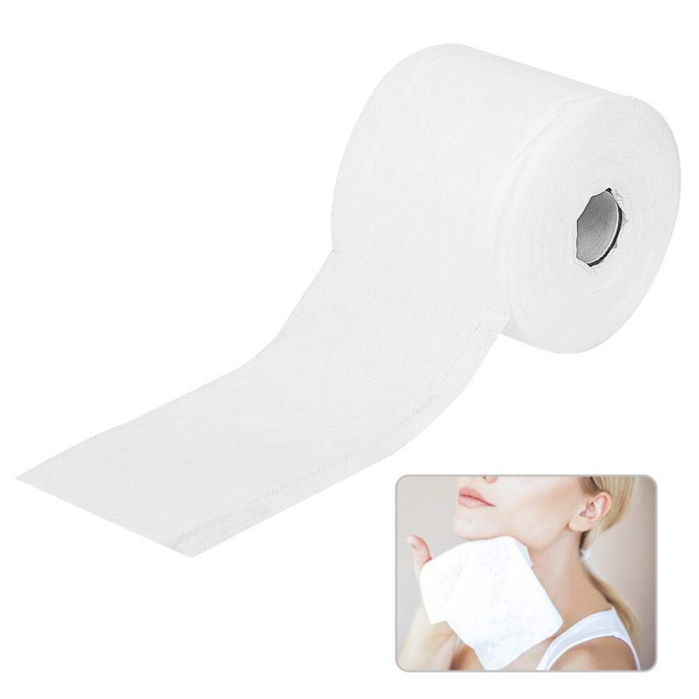 White Disposable Face Towel Roll Lint Soft Cotton Facial Cleansing Cloth For Makeup Removal 59.1Ft