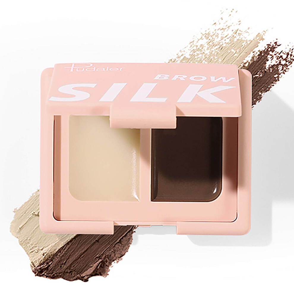 Brown Eyebrow Soap Kit With Waterproof Smudge Proof Chestnut Pomade For Long Lasting Natural Brows