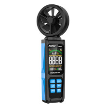 Hochpräzenter tragbarer digitaler Anemometer mit beleuchtetem LCD-Display, 8-Flügel-Lüfter, Messung in mehreren Modi