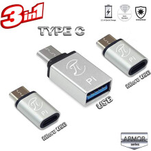 TA31CK - KIT ADATTATORE USB DA C MASCHIO A FEMMINA CON USB C MASCHIO A MICRO FEMMINA OTG