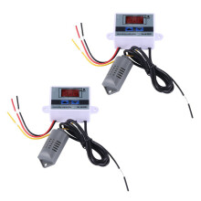 2X Rialaitheoir Taise Digiteach Lasc Rialaithe Taise Higrometer Higrostat 099%Rh le Braiteoir Taise AC220V