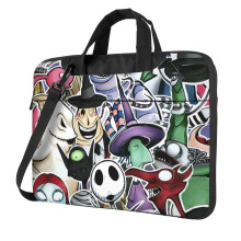 Laptoptas met Nightmare Before Christmas-print, schoudertas voor laptop of tablet, stijlvol, duurzaam en waterafstotend materiaal, 13, 14, 15,6 inch,