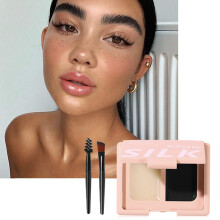 2 in 1 Eyebrow Soap Kit and Pomade, Long Lasting Waterproof Styling for Natural Full Brows (#03 Black)