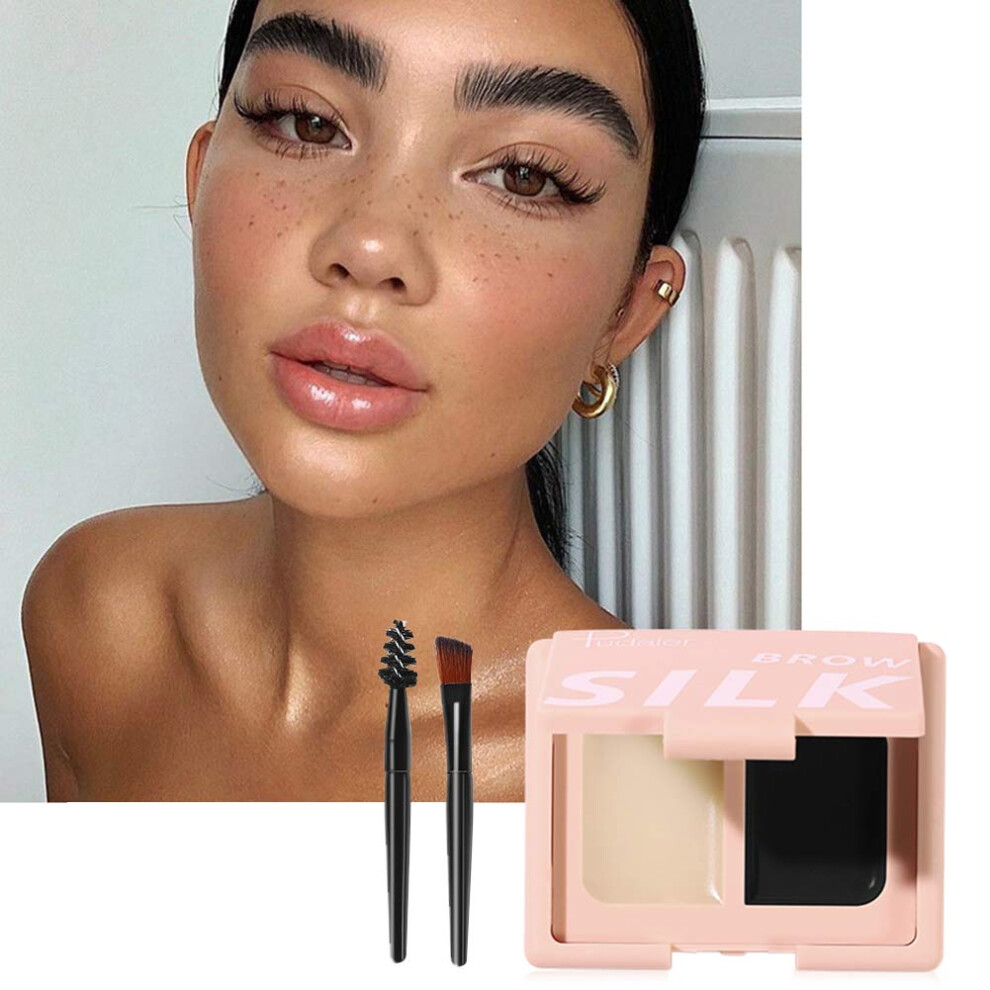 Black 2 In 1 Eyebrow Soap Kit And Pomade, Long Lasting Waterproof Styling For Natural Full Brows (#03 )