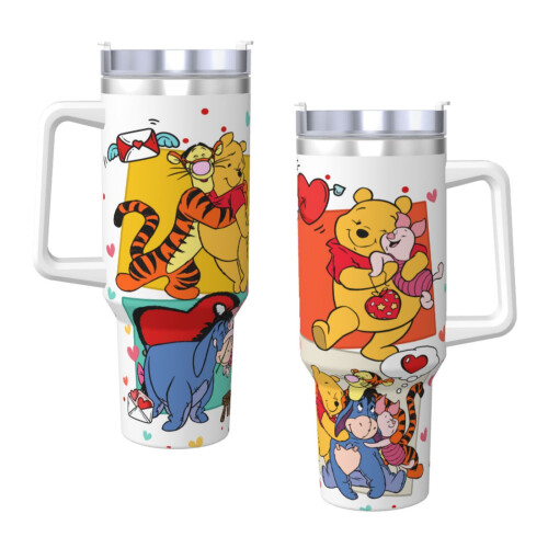 Ποτήρι Mickey Mouse 40oz με λαβή και καλαμάκι, αδιάβροχο, μονωμένο, με καπάκι και