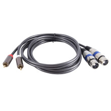 Cavo audio Hi-Fi da 2 maschi a XLR a 3 pin femmina per mixer, amplificatore, doppio XLR e doppio cavo schermato da 1,5 m