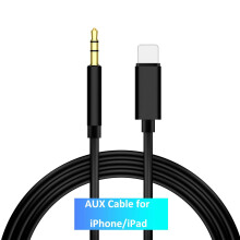 Lightning-auf-3,5-mm-Klinkenstecker-AUX-Kabel, 1 m (MFi-zertifiziert), kompatibel mit iPhone 13/12/11/XR/Xs/SE, Schwarz
