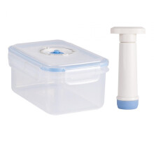 Recipiente a vácuo, multiuso, empilhável, portátil, para geladeira e forno, com bomba, para armazenar alimentos secos, arroz e frutas (1,25L).