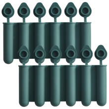 Mizh2Pcs Bandeja para cubitos de hielo Bandejas para palitos de hielo Molde de hielo reutilizable de silicona con tapa antiderrame