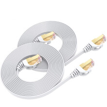 Ethernetový kabel CAT8, balení 6 stop a 2 kusů, vysokorychlostní plochý internetový síťový počítačový patch kabel, 40 Gb/s, 2000 MHz,
