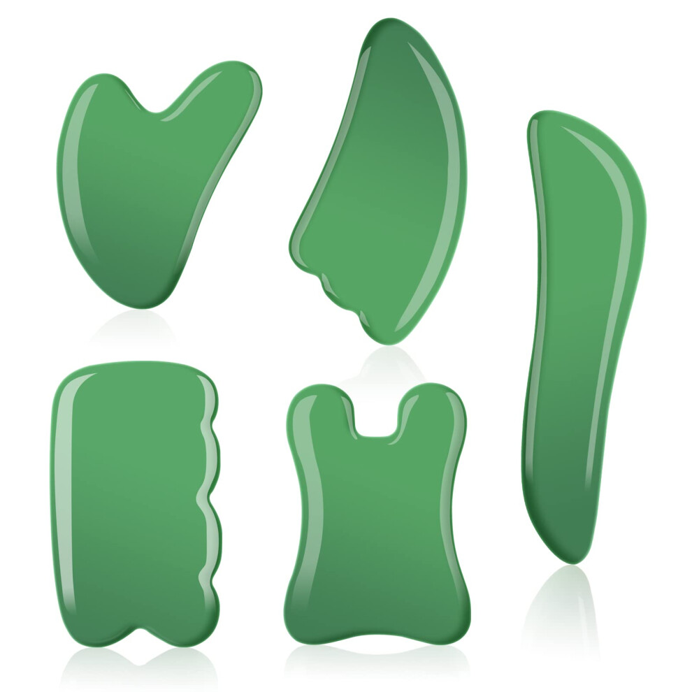 Gua Sha Jade Set of 5 Facial Massage Tools