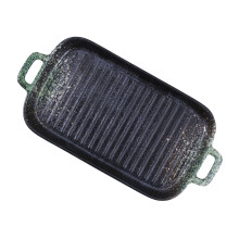 Ceramic Barbecue Pan Korean- style Non- Grill Pan Vintage Pot Flat Skillet Griddle Pan for Indoor Outdoor Camping Grilling Green