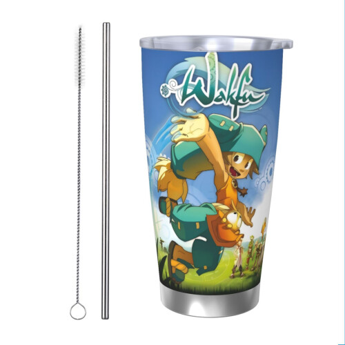 Wakfu20oz Tumbler, Κούπα ταξιδιού καφέ με μόνωση κενού από ανοξείδωτο ατσάλι, Κούπα