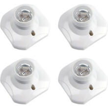 E27 Skruesokkel til loft, E27 Garagefatning, AC220-240V, Fatningsholder til LED-lampe, E27 Sokkel til loftslampe, 4-pak