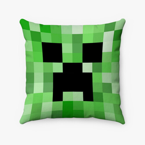 AIVO Capa de Almofada Personalizada com Arte de Minecraft, em Poliéster Fiado, Quadrada, para Decoração de Cama, Sofá ou Casa (polegadas)