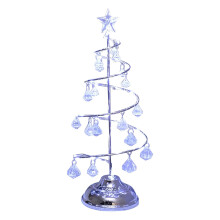 Liten LED-julgran med ljus, smal skrivbordsdekoration i glas för julen, kompatibel med Elapind