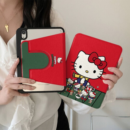 Χαριτωμένο Hello Kitty με κινούμενα σχέδια, συμβατό με iPad10, προστατευτικό κάλυμμα pro2024,