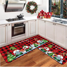 Capino Weihnachtsküchenteppich-Sets, Weihnachts-Küchenmatte, rutschfeste Fußmatte, Läufer-Set, Bodenmatte für die Weihnachtszeit, Heimdekoration