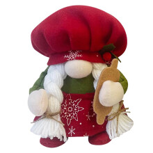 Maisiúcháin Plush Gnóimí Nollag, Bábóg Gan Aghaidh Rudolph Lámhdhéanta le haghaidh Ornáidí Nollag, Maisiúcháin Baile le Gnóimí Plush,