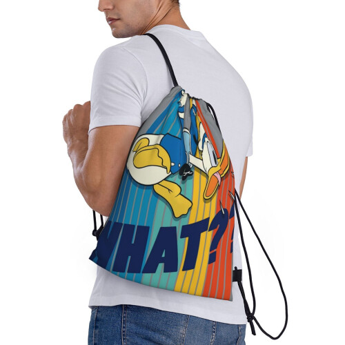 Κλασική τσάντα με κορδόνι Donald Duck, πτυσσόμενη, αθλητική, γυμναστικής, τσάντα με 2