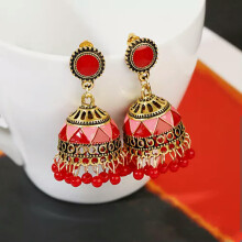 RSAMD Vintage Damen Ethnische Jhumka Quasten Ohrhänger Gold Zigeuner Bollywood Schmuck-12#