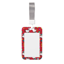 Hello Kitty badgehouder met lanyard (verticaal) - Milieuvriendelijke, lichtgewicht ID-beschermer 6,35 x 10,25 cm met afneembaar lanyard