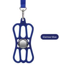 Custodia universale con cordino per cellulare da collo con anello di supporto, adatta a cellulari da 4 a 6,5 pollici, blu.